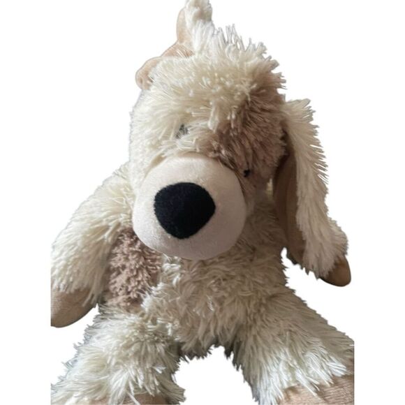Warmies White Brown Stuffed Dog Plush Toy - Picture 11 of 11